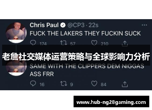 老詹社交媒体运营策略与全球影响力分析