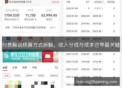 付费解说核算方式拆解，收入分成与成本边界最关键
